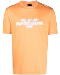 orange T-Shirt mit einem Rundhalsausschnitt von Emporio Armani