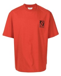 orange T-Shirt mit einem Rundhalsausschnitt von Ermenegildo Zegna
