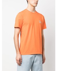 orange T-Shirt mit einem Rundhalsausschnitt von MAISON KITSUNÉ