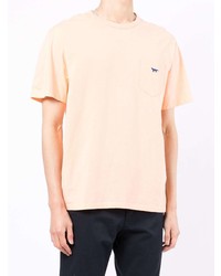 orange T-Shirt mit einem Rundhalsausschnitt von MAISON KITSUNÉ