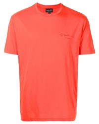 orange T-Shirt mit einem Rundhalsausschnitt von Giorgio Armani