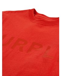 orange T-Shirt mit einem Rundhalsausschnitt von purple brand