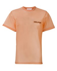 orange T-Shirt mit einem Rundhalsausschnitt von Helmut Lang