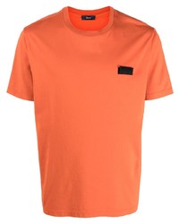 orange T-Shirt mit einem Rundhalsausschnitt von Herno