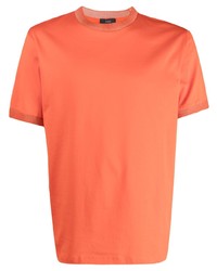 orange T-Shirt mit einem Rundhalsausschnitt von Herno