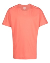 orange T-Shirt mit einem Rundhalsausschnitt von Homme Plissé Issey Miyake