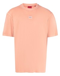 orange T-Shirt mit einem Rundhalsausschnitt von Hugo