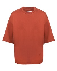 orange T-Shirt mit einem Rundhalsausschnitt von Jil Sander