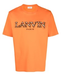 orange T-Shirt mit einem Rundhalsausschnitt von Lanvin