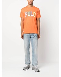 orange T-Shirt mit einem Rundhalsausschnitt von Polo Ralph Lauren