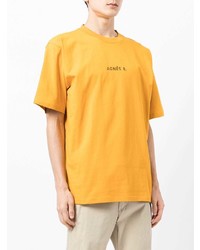 orange T-Shirt mit einem Rundhalsausschnitt von agnès b.