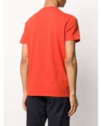 orange T-Shirt mit einem Rundhalsausschnitt von Moncler