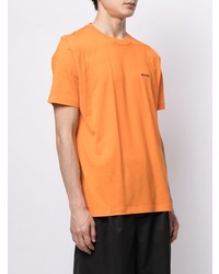 orange T-Shirt mit einem Rundhalsausschnitt von Kiton