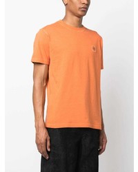 orange T-Shirt mit einem Rundhalsausschnitt von Stone Island