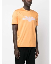 orange T-Shirt mit einem Rundhalsausschnitt von Emporio Armani