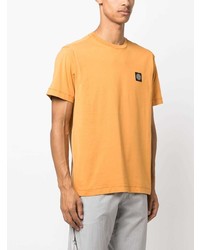 orange T-Shirt mit einem Rundhalsausschnitt von Stone Island