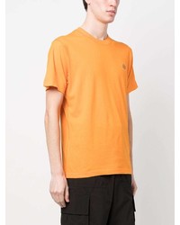 orange T-Shirt mit einem Rundhalsausschnitt von Stone Island