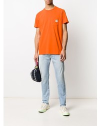 orange T-Shirt mit einem Rundhalsausschnitt von Diesel