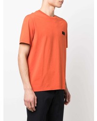 orange T-Shirt mit einem Rundhalsausschnitt von Herno