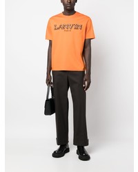 orange T-Shirt mit einem Rundhalsausschnitt von Lanvin