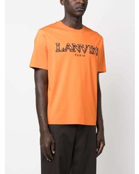 orange T-Shirt mit einem Rundhalsausschnitt von Lanvin