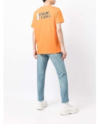 orange T-Shirt mit einem Rundhalsausschnitt von Armani Exchange