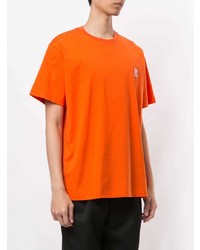 orange T-Shirt mit einem Rundhalsausschnitt von Wooyoungmi