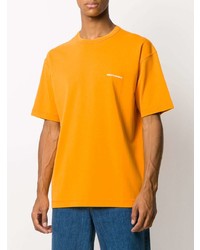 orange T-Shirt mit einem Rundhalsausschnitt von Drôle De Monsieur