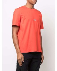 orange T-Shirt mit einem Rundhalsausschnitt von MSGM