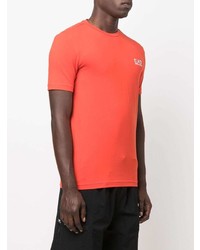 orange T-Shirt mit einem Rundhalsausschnitt von Ea7 Emporio Armani