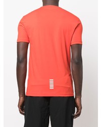 orange T-Shirt mit einem Rundhalsausschnitt von Ea7 Emporio Armani