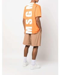 orange T-Shirt mit einem Rundhalsausschnitt von MSGM