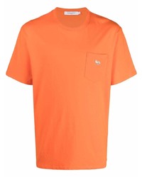 orange T-Shirt mit einem Rundhalsausschnitt von MAISON KITSUNÉ