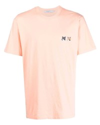 orange T-Shirt mit einem Rundhalsausschnitt von MAISON KITSUNÉ