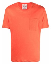 orange T-Shirt mit einem Rundhalsausschnitt von MC2 Saint Barth