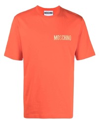 orange T-Shirt mit einem Rundhalsausschnitt von Moschino