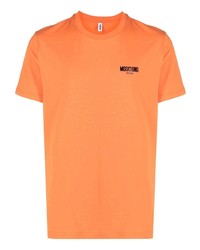 orange T-Shirt mit einem Rundhalsausschnitt von Moschino