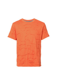 orange T-Shirt mit einem Rundhalsausschnitt von Mostly Heard Rarely Seen