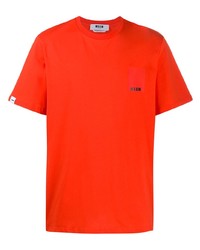 orange T-Shirt mit einem Rundhalsausschnitt von MSGM