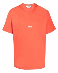 orange T-Shirt mit einem Rundhalsausschnitt von MSGM