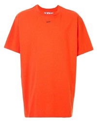orange T-Shirt mit einem Rundhalsausschnitt von Off-White