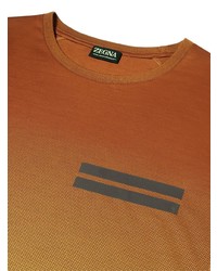 orange T-Shirt mit einem Rundhalsausschnitt von Zegna