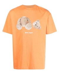 orange T-Shirt mit einem Rundhalsausschnitt von Palm Angels