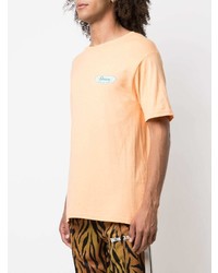 orange T-Shirt mit einem Rundhalsausschnitt von Stussy