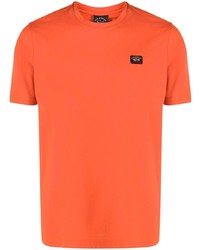 orange T-Shirt mit einem Rundhalsausschnitt von Paul & Shark