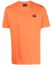 orange T-Shirt mit einem Rundhalsausschnitt von Paul & Shark