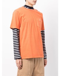 orange T-Shirt mit einem Rundhalsausschnitt von A Bathing Ape