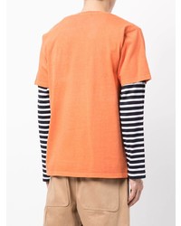 orange T-Shirt mit einem Rundhalsausschnitt von A Bathing Ape