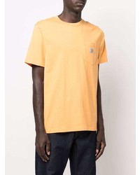 orange T-Shirt mit einem Rundhalsausschnitt von Carhartt WIP