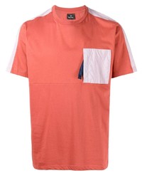 orange T-Shirt mit einem Rundhalsausschnitt von PS Paul Smith